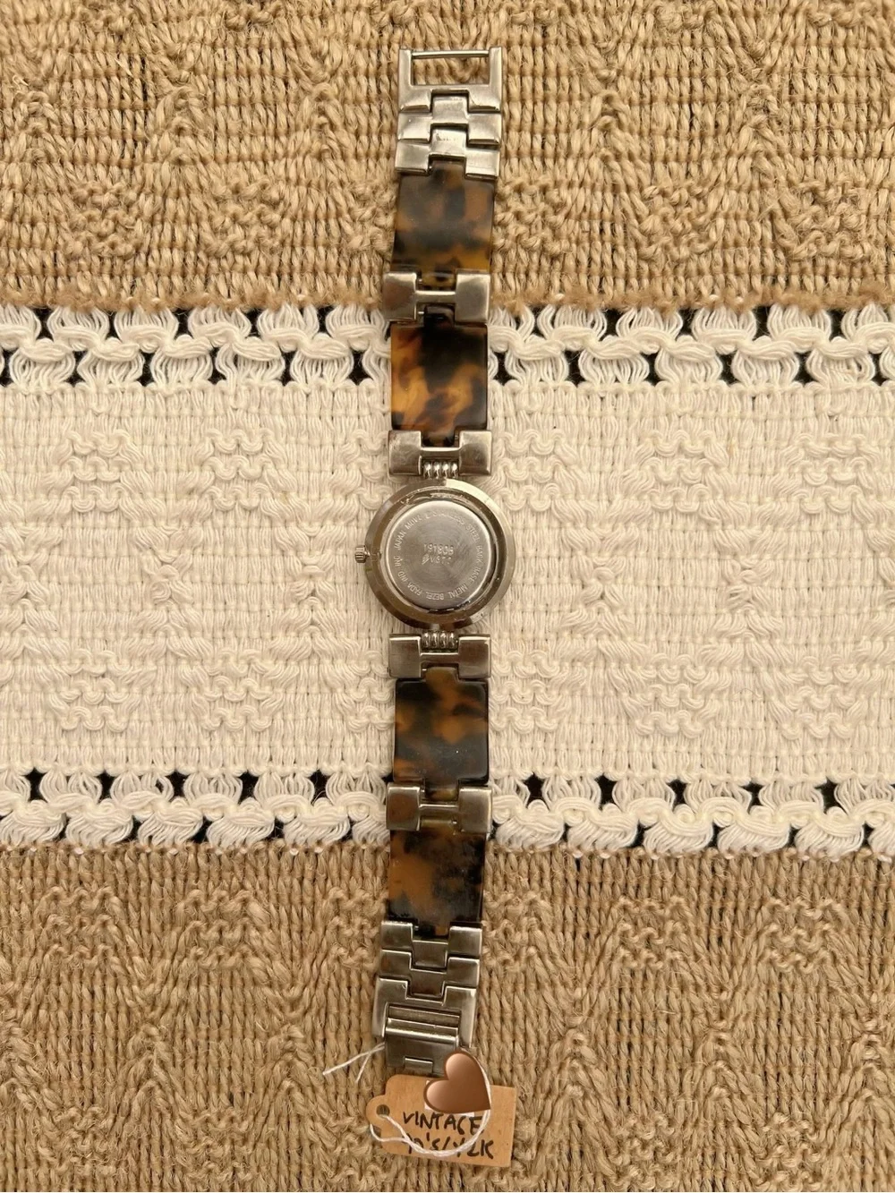 Women's Tortoiseshell-Link Watch in Brown and Silver